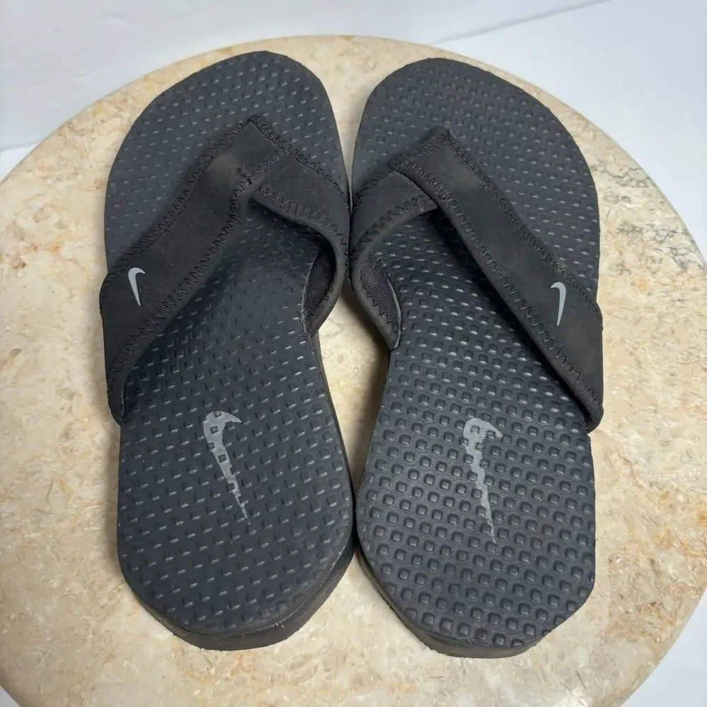 Nike Kids Celso Black‎ Sandals Flip Flops US 1Y UK 13.5 Slip Ons Classic